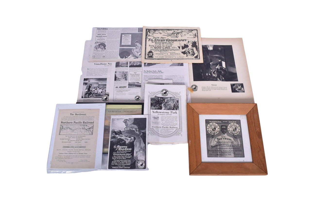 991 - Large Collection of Northern Pacific Railroad Print Advertisements - Early 1900s to 1950s thumbnail