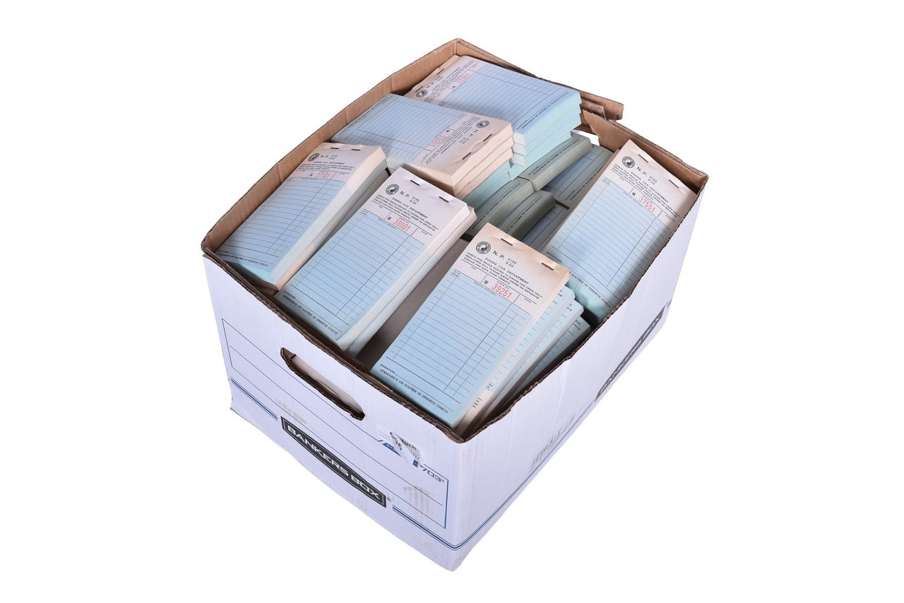 996 - Banker's Box of Northern Pacific Railway Railroad Dining Car Checks thumbnail