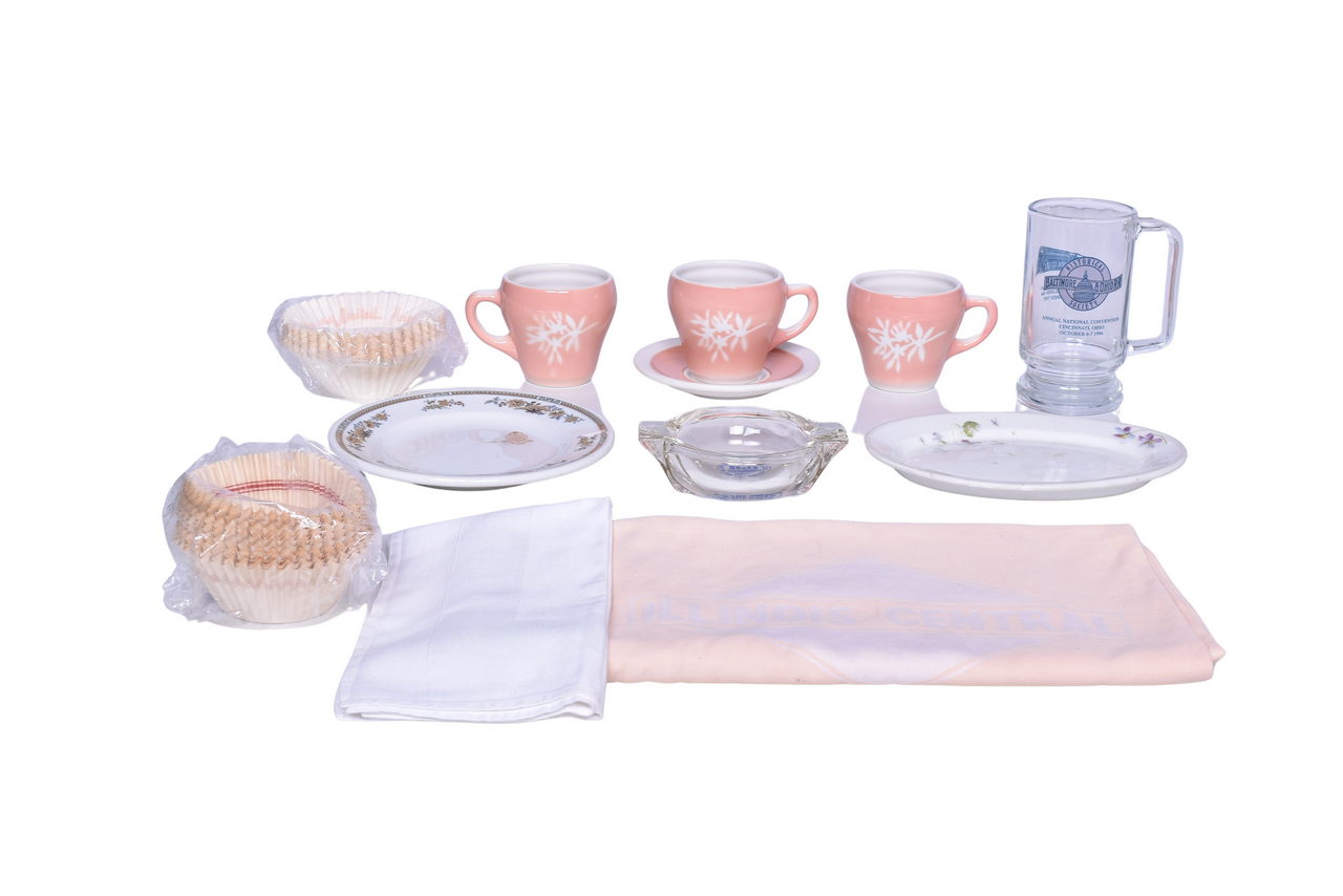 1017 - Twelve Midwestern Railroad Dining Car Items - Illinois Central, Soo Line, Burlington Route, and Baltimore & Ohio thumbnail