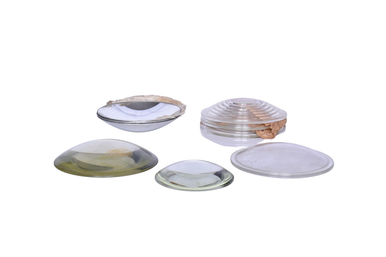1100 - Group of Nine Large Glass Lenses and Reflectors thumbnail
