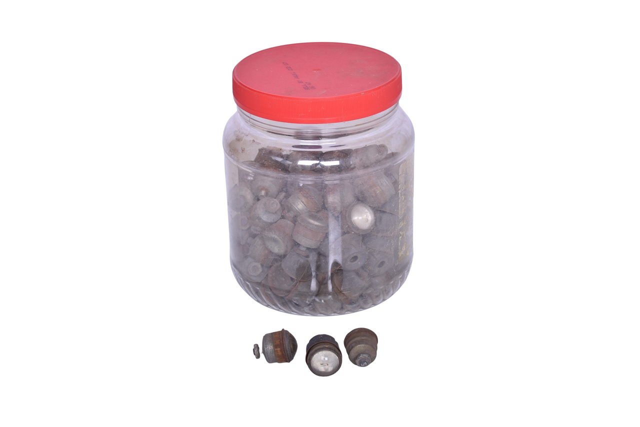 1038 - Jar of Approximately 50 Glass Cat Eye Reflectors thumbnail