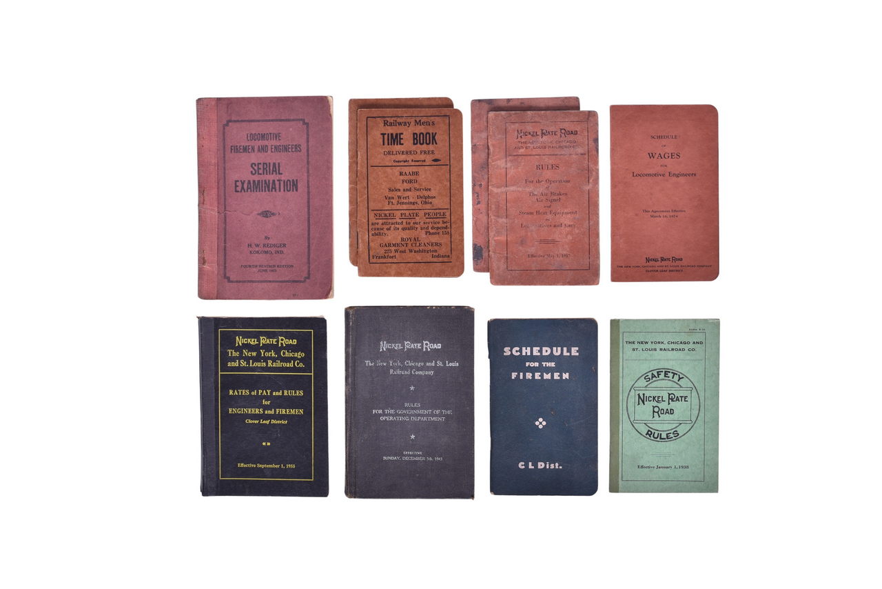 1042 - Ten Nickel Plate Railroad Clover Leaf District Rule and Time Books thumbnail