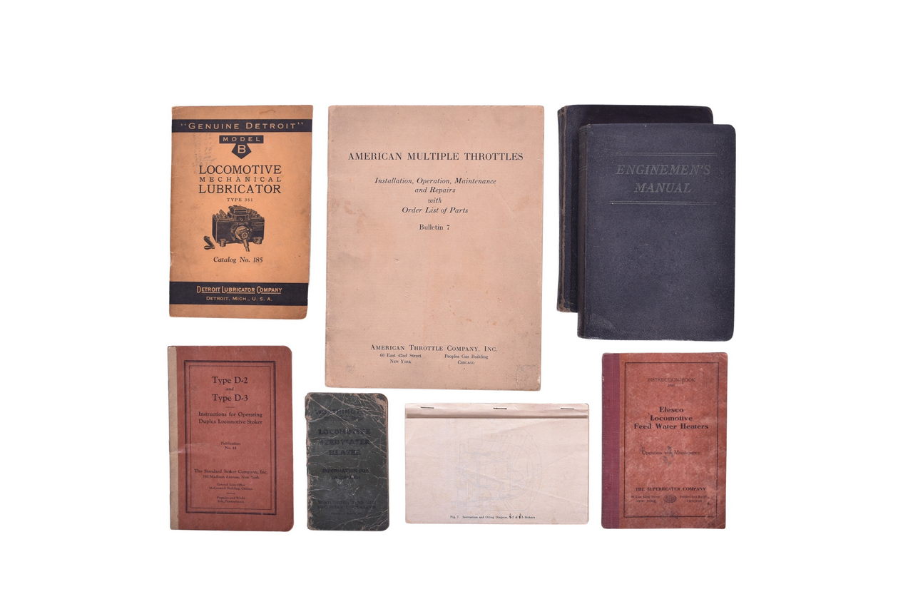 1044 - Eight Steam Locomotive Maintenance and Operation Manuals- American Multiple Throttles, Detroit Lubricator, Worthington, Elsco, etc. thumbnail