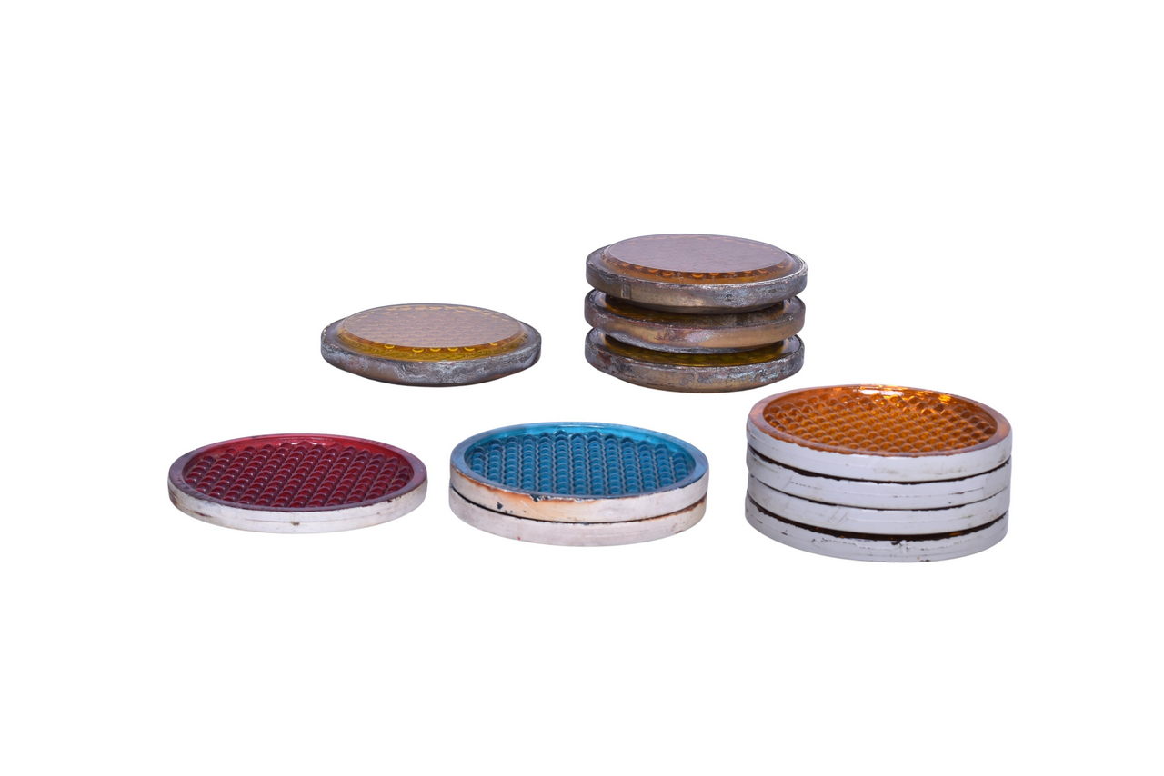 1124 - Eleven Flat Reflectors for Railroad Signals - Corning and Kopp thumbnail