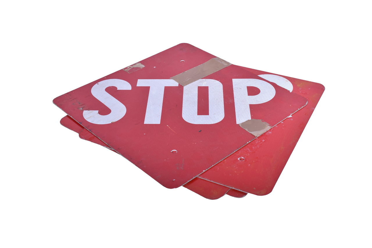 1126 - Four Aluminum Reflective Stop Signs - Railroad thumbnail