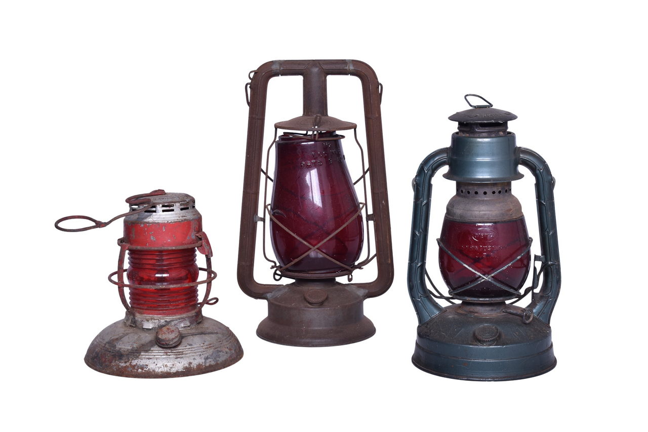 1134 - Trio of Railroad Lanterns - Dietz Monarch, Dietz Little Wizard, and Embury thumbnail