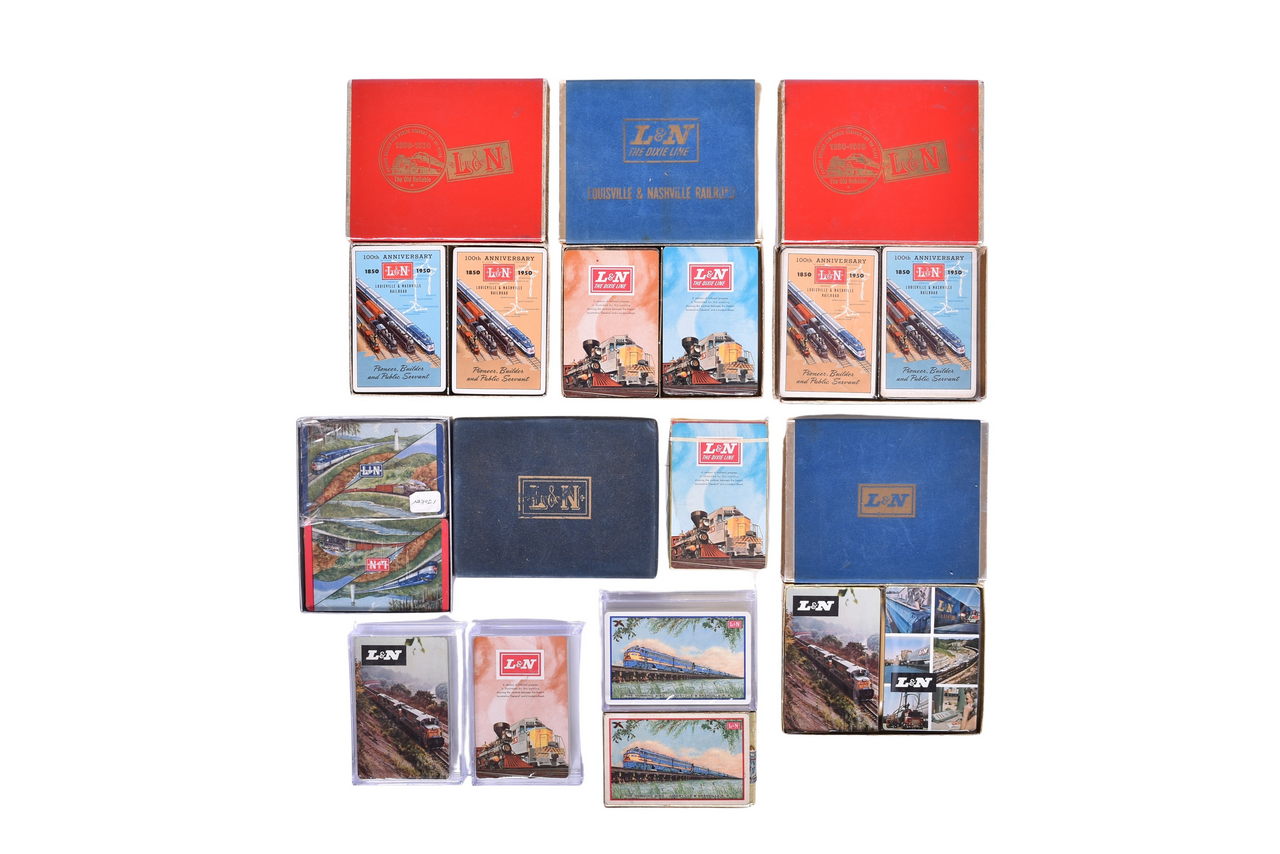 1135 - Fifteen Louisville and Nashville Railroad Playing Card Decks Including New Old Stock thumbnail