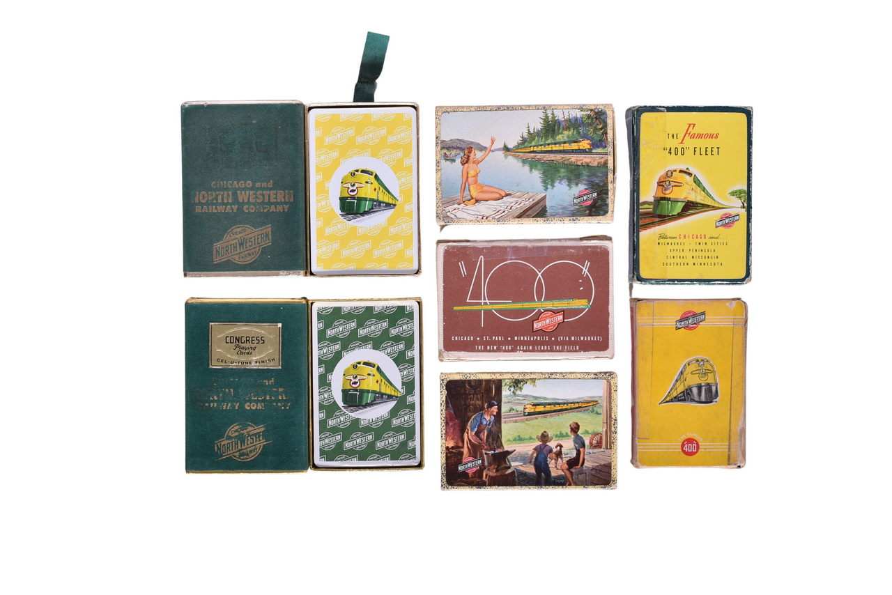 1149 - Six Chicago and North Western Railroad Playing Card Decks - The Famous 