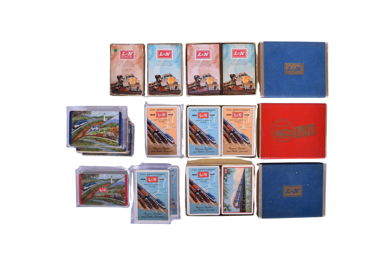 1159 - Fifteen Louisville and Nashville Railroad Playing Card Decks Including New Old Stock thumbnail