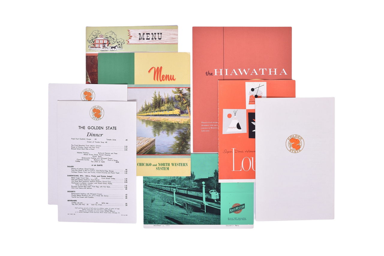 1071 - Eight Midwest Railroad Menus - Chicago and North Western, Milwaukee Road, and Rock Island thumbnail