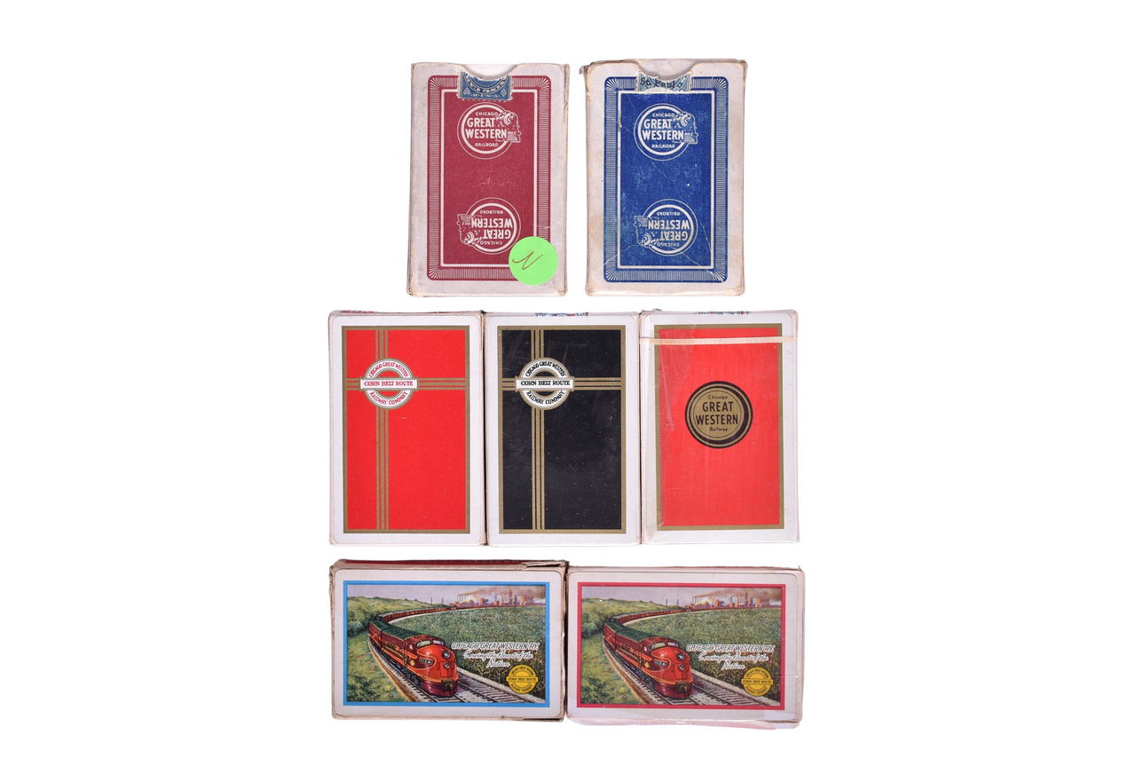 1185 - Seven Chicago Great Western Railroad Playing Card Decks thumbnail