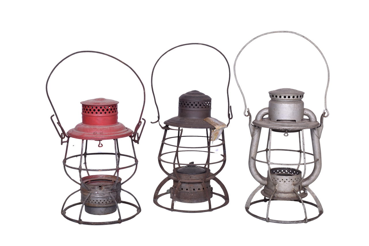 1190 - Trio of Marked Lantern Bodies - Georgetown Railroad, Louisville New Orleans and Texas Ry thumbnail