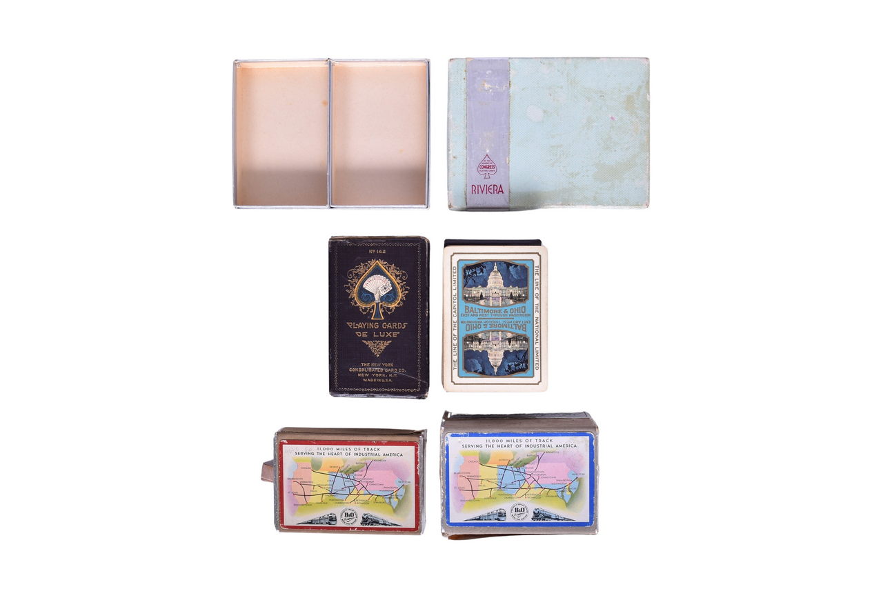 1191 - Four Baltimore and Ohio Railroad Playing Card Decks Including Capitol at Night thumbnail