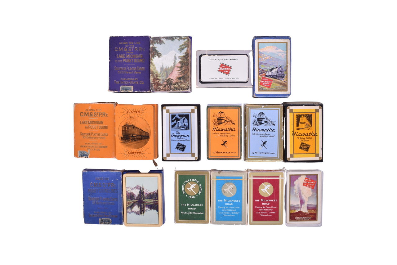 1193 - Thirteen Chicago, Milwaukee, St. Paul & Pacific Puget Sound Railroad Playing Card Decks thumbnail
