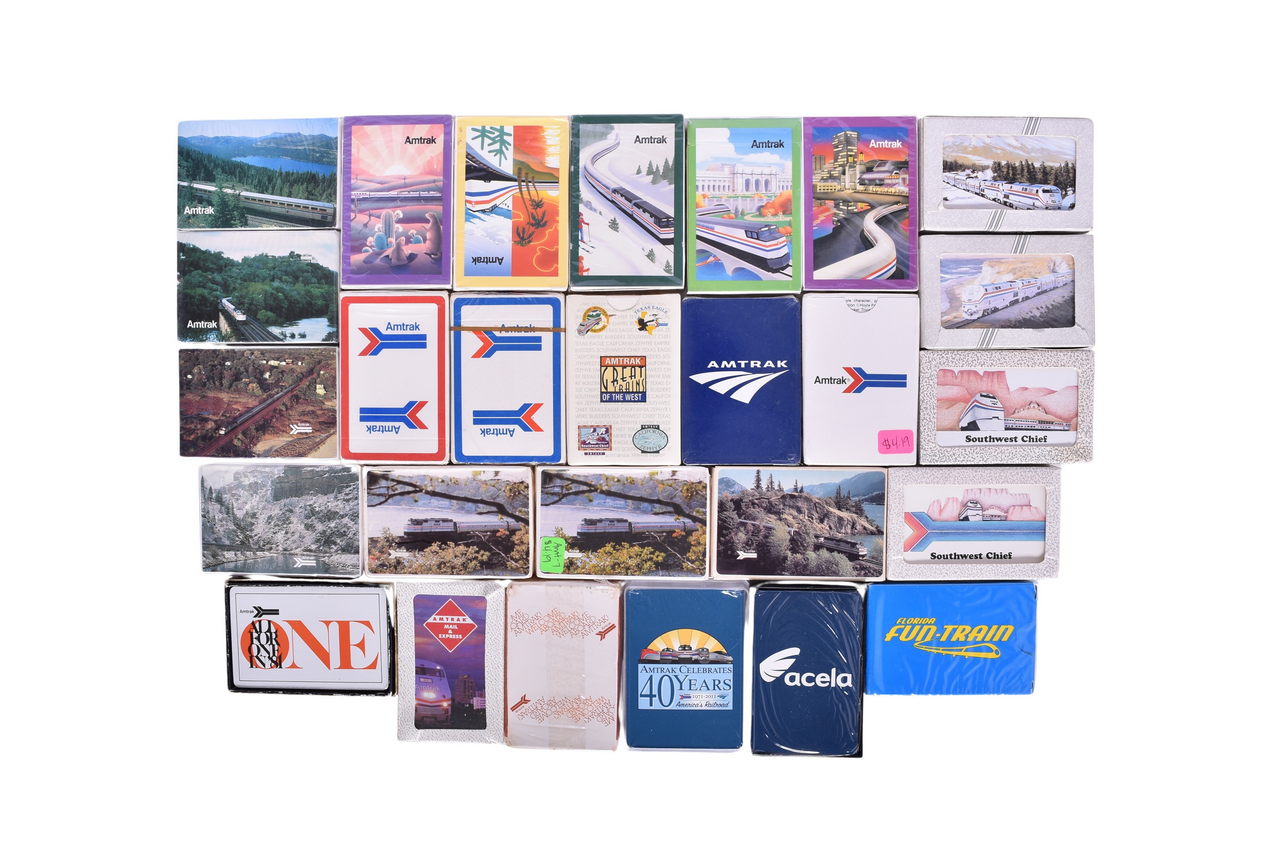 1195 - Twenty-Seven Amtrak Railroad Playing Card Decks - New Old Stock thumbnail
