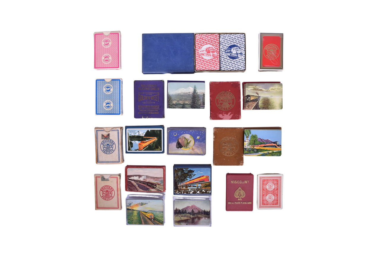 1199 - Seventeen Southern Pacific Railroad Playing Card Decks Including New Old Stock thumbnail