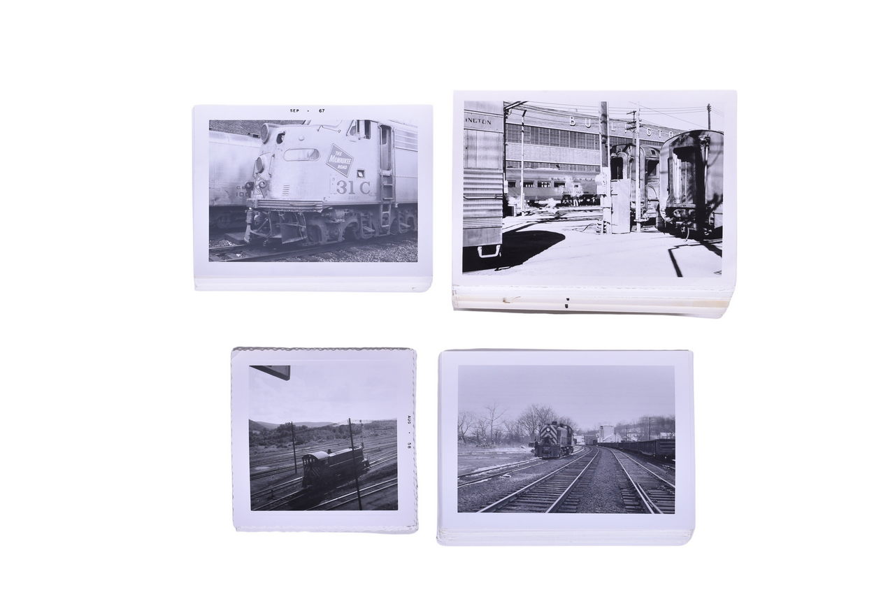 1202 - 400+ Black and White Railroad Photographs - Passenger and Locomotive Equipment - CB&Q, C&O, C&NW, Milwaukee Road, D&H, etc. thumbnail