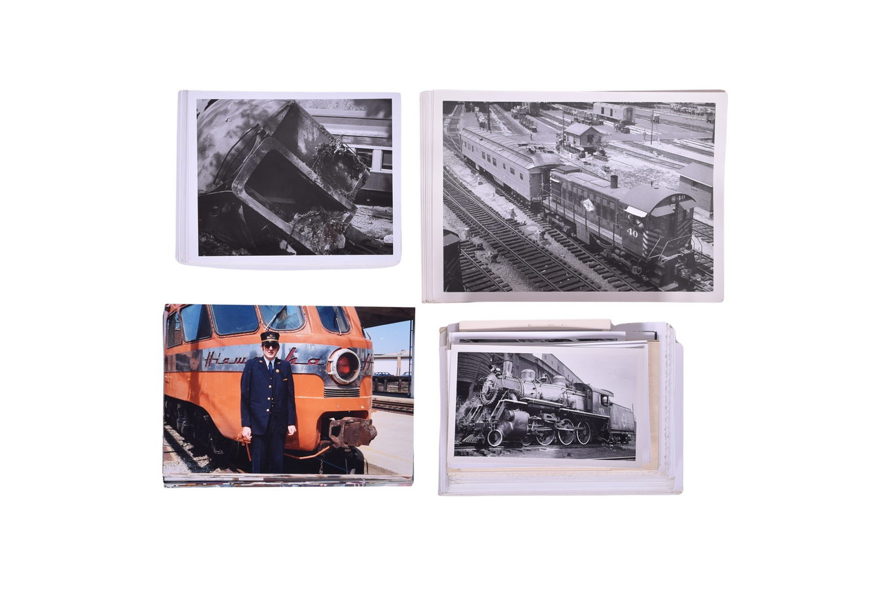 1212 - 200 Black and White Railroad Photographs - Milwaukee Road and Erie Wrecks, Passenger Equipment, Locomotives thumbnail