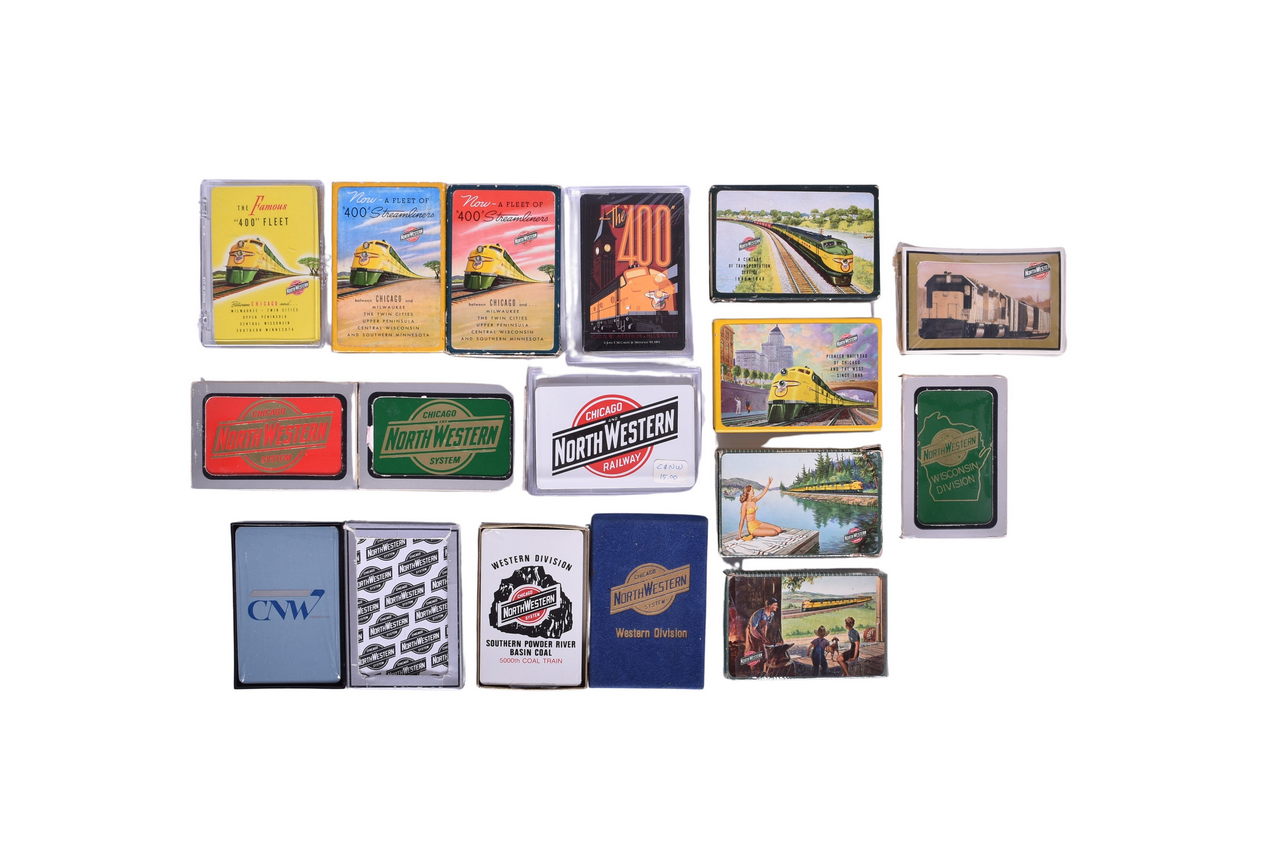1213 - Sixteen Chicago and North Western Railroad Playing Card Decks thumbnail