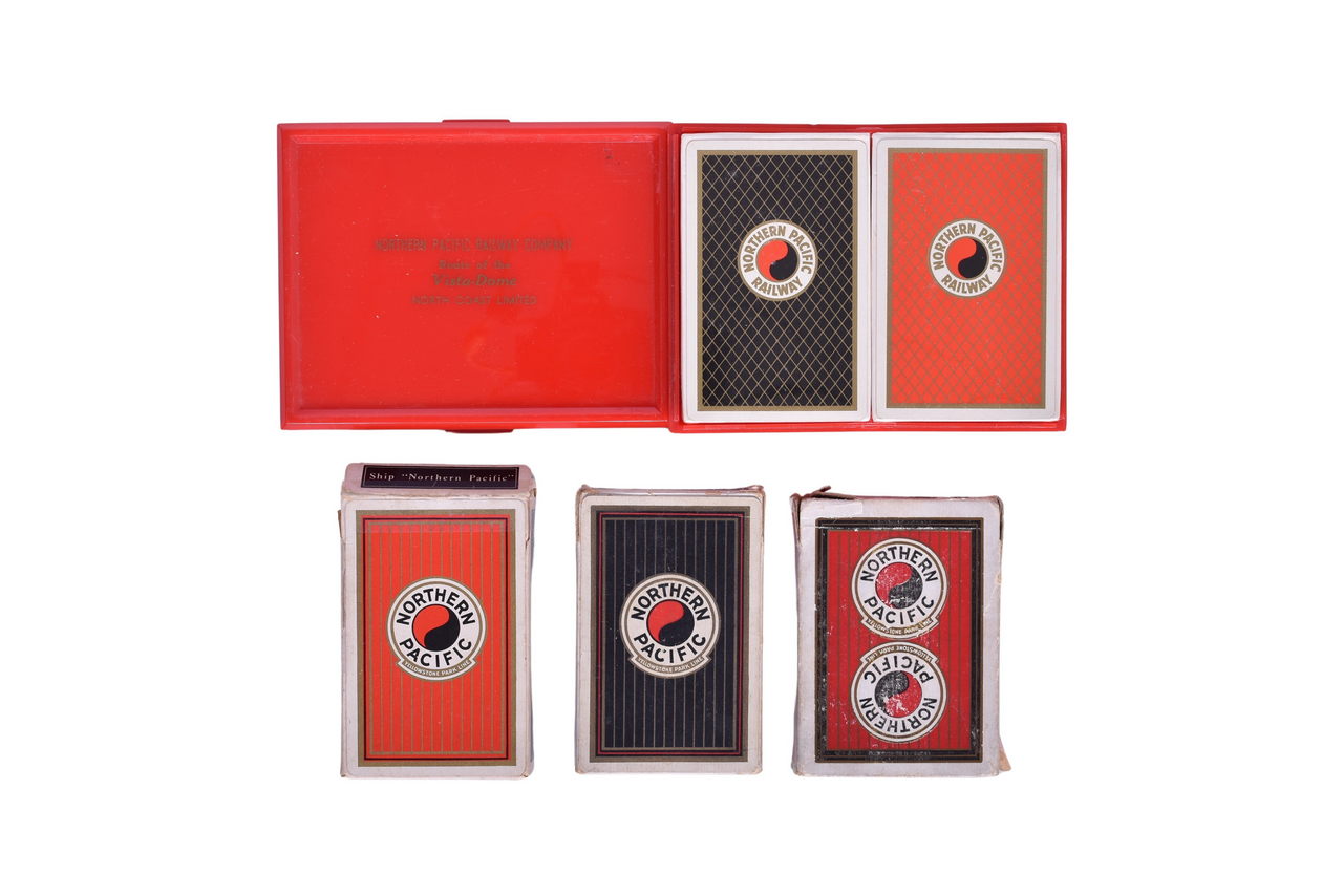 1217 - Five Northern Pacific Railroad Playing Card Decks Including New Old Stock thumbnail