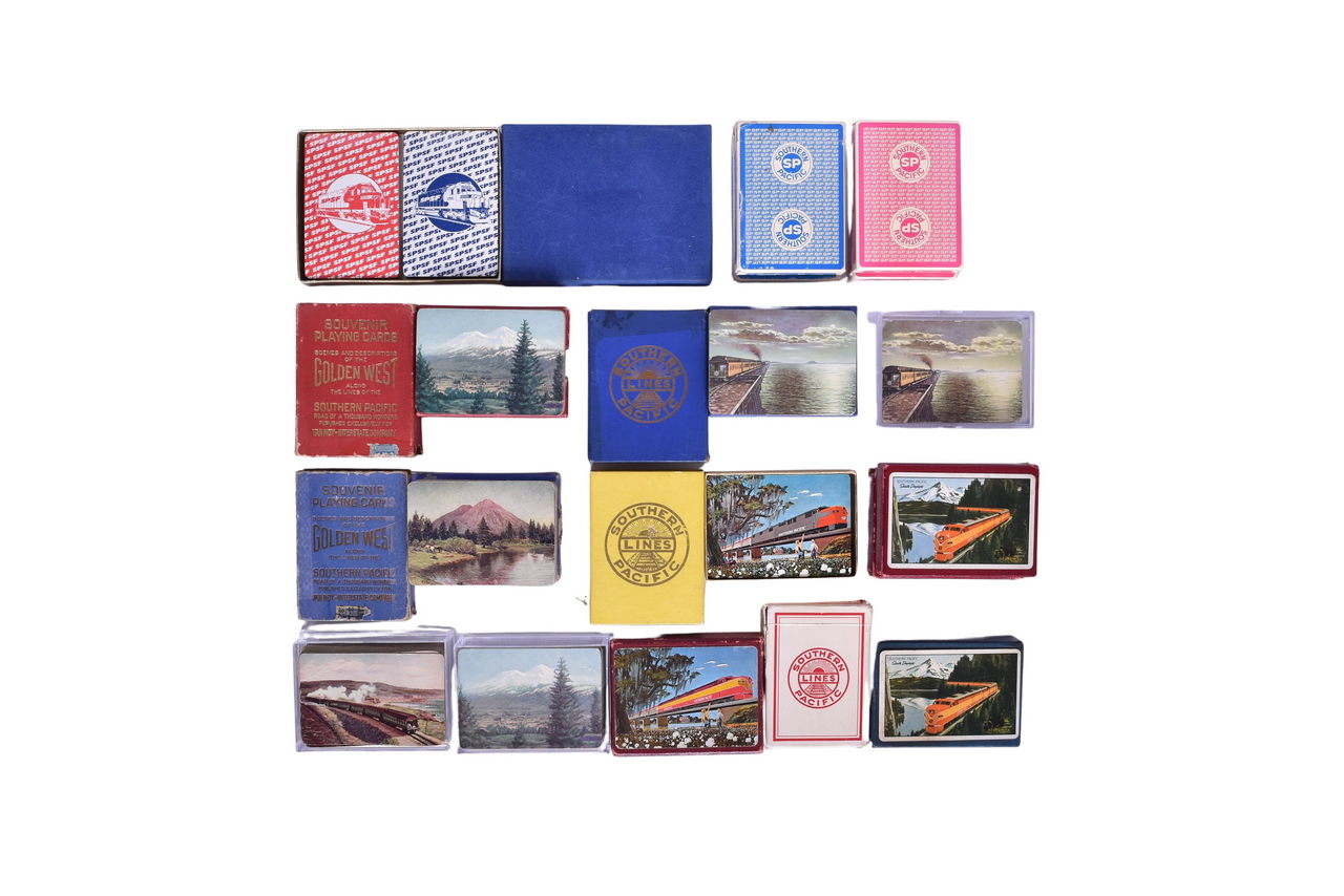 1219 - Eighteen Southern Pacific Railroad Playing Card Decks Including New Old Stock thumbnail