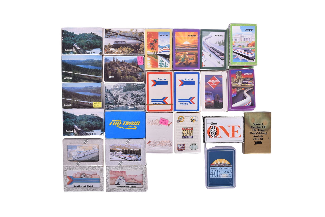 1221 - Twenty-Six Amtrak Railroad Playing Card Decks - New Old Stock thumbnail
