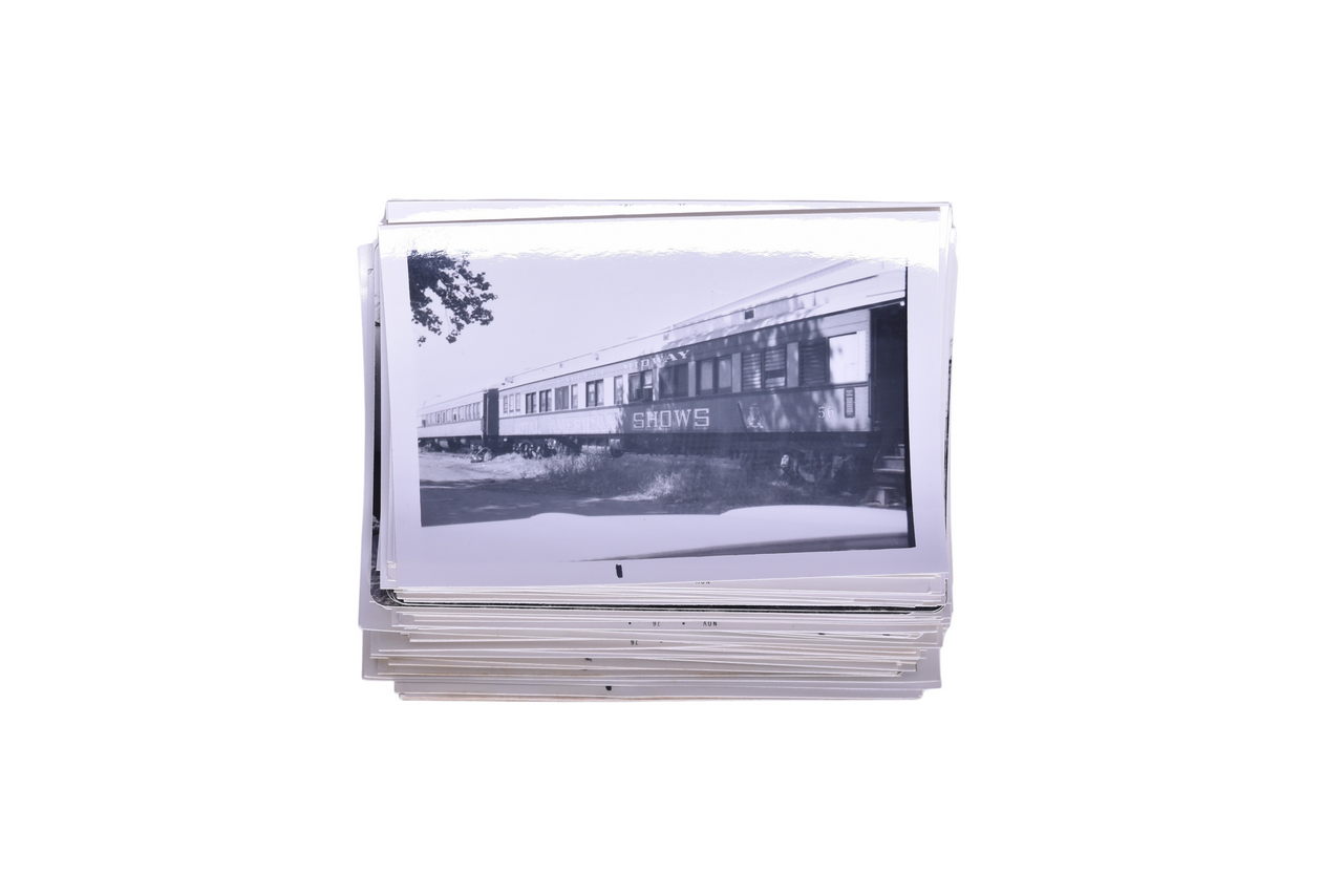1224 - 130 Black and White Railroad Photographs - Milwaukee Road, Erie, Rock Island, etc. thumbnail