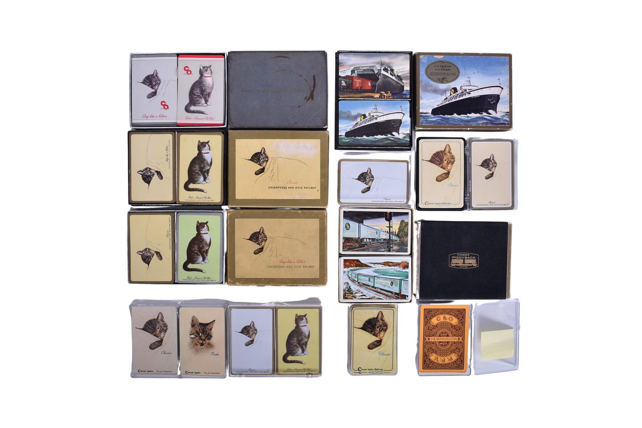 1227 - Nineteen Chesapeake & Ohio Railroad Playing Card Decks Including New Old Stock thumbnail