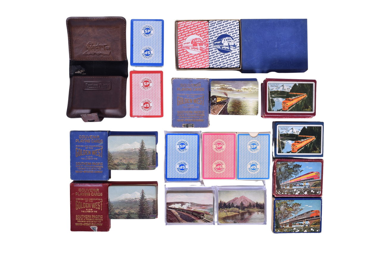 1235 - Seventeen Southern Pacific Railroad Playing Card Decks Including New Old Stock thumbnail