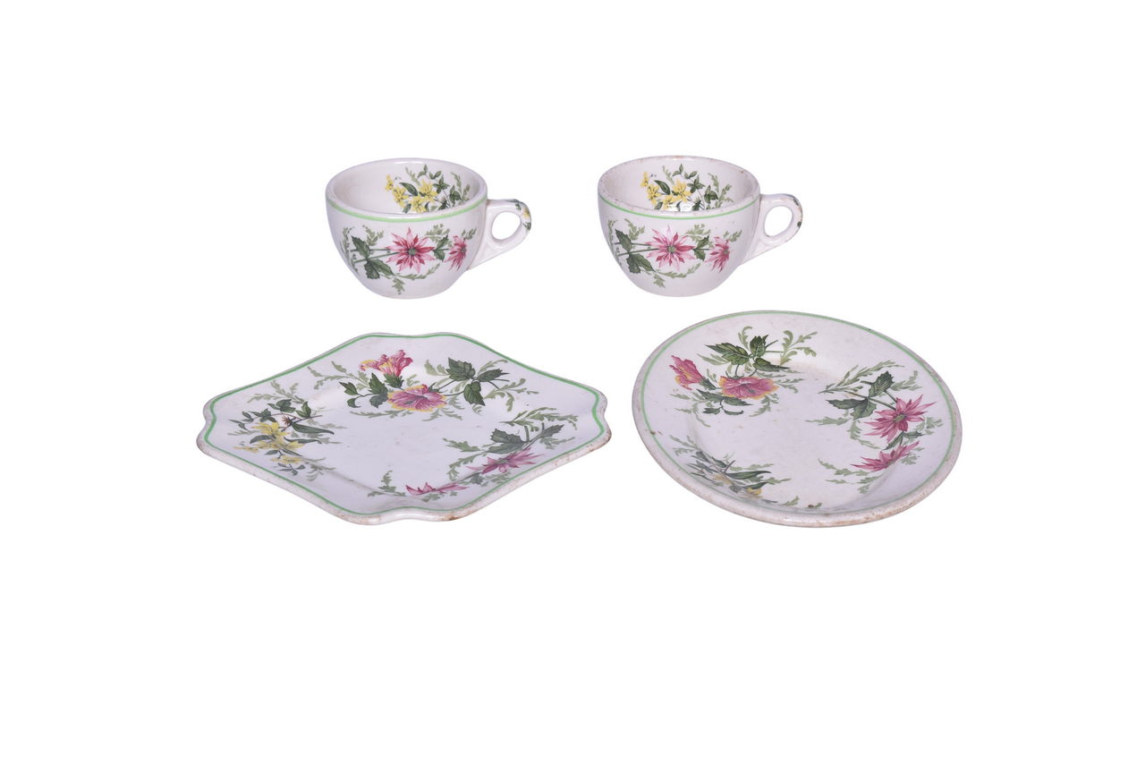 1249 - Atlantic Coast Line Railroad Flora of the South China Square Plate, Oval Platter, and Coffee Cups thumbnail