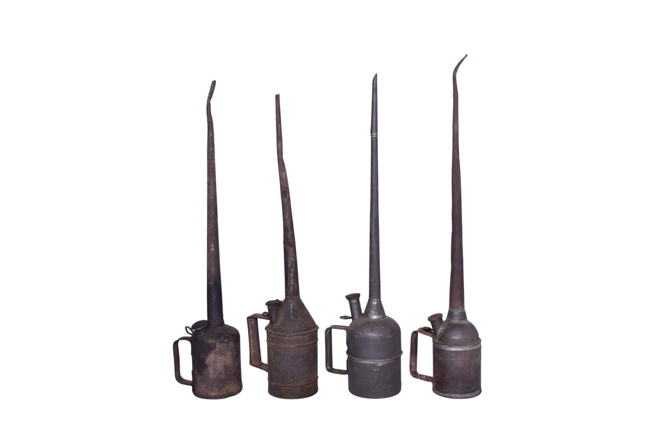 1262 - Four Tall Railroad Oil Cans - New York Central, Illinois Central, and Southern thumbnail