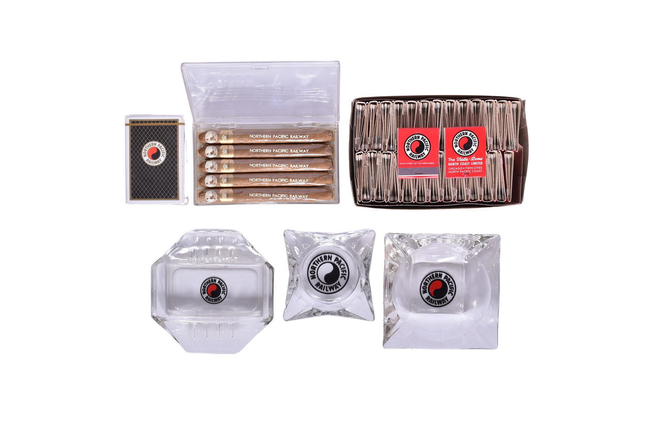 1275 - Northern Pacific Railroad Cigars, Matches, Ash Trays, and Playing Card Deck thumbnail