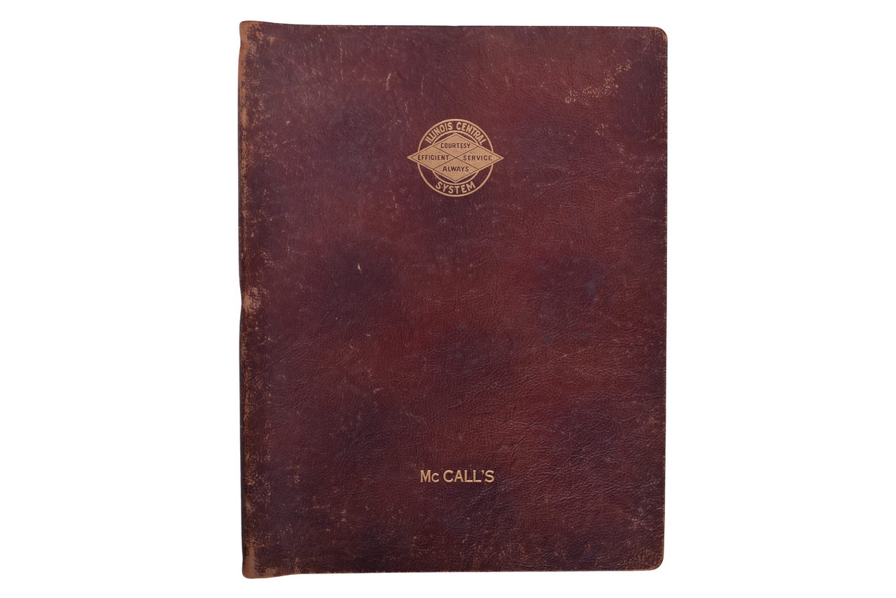 1284 - Illinois Central System Stamped Leather Torsion Binder thumbnail