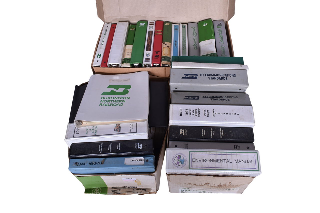 1341 - Over Thirty Burlington Northern Railroad Employee Binders of Rules, Instruction Manuals, Equipment Catalog, Etc. thumbnail