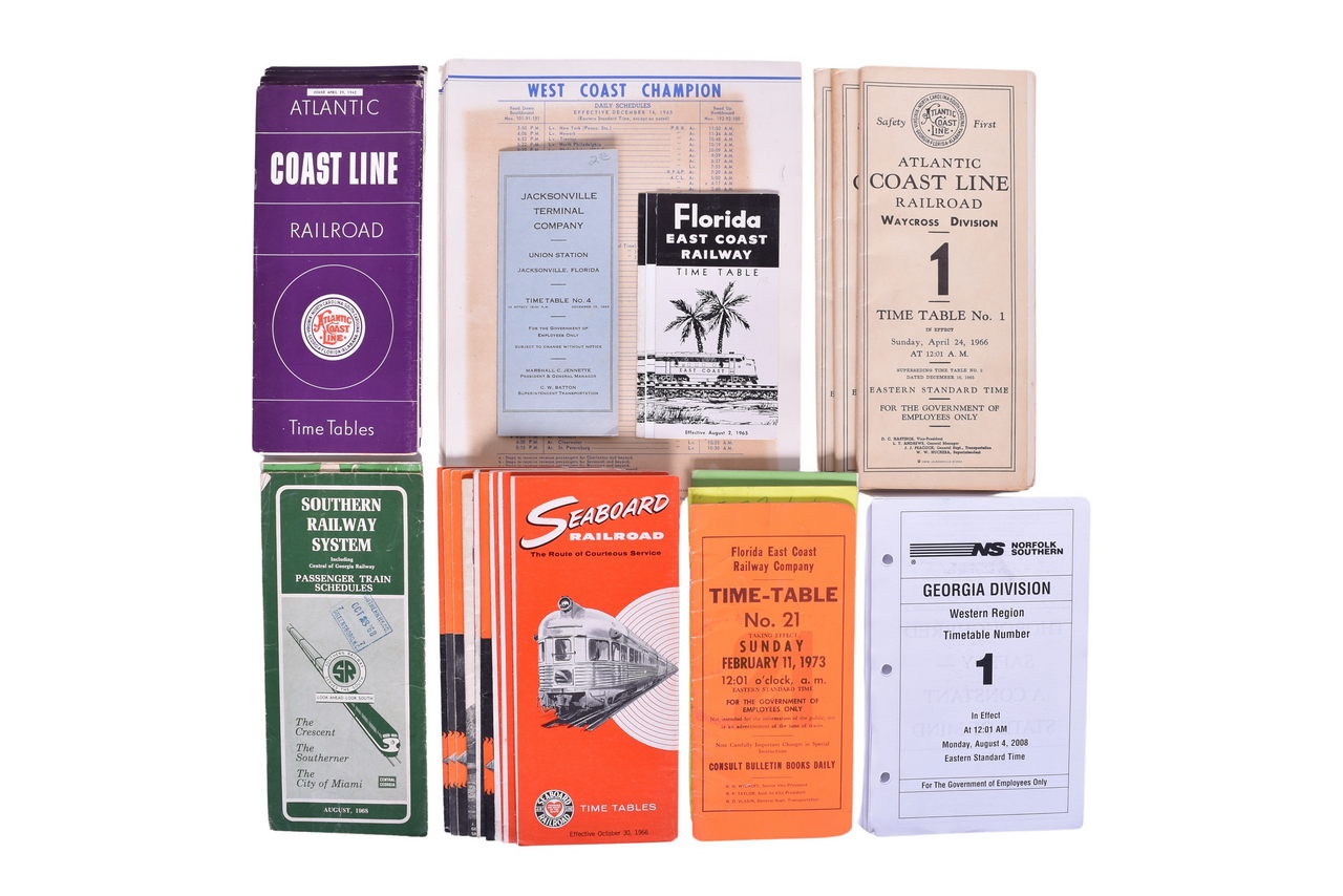 1344 - Roughly 49 Southeast Railroad Timetables - Southern, Atlantic Coast, Seaboard Coast thumbnail