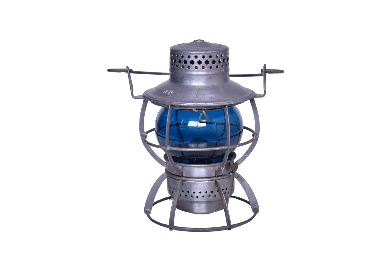 1355 - Dressel Northern Pacific Railroad Teal Blue Globe Lantern thumbnail
