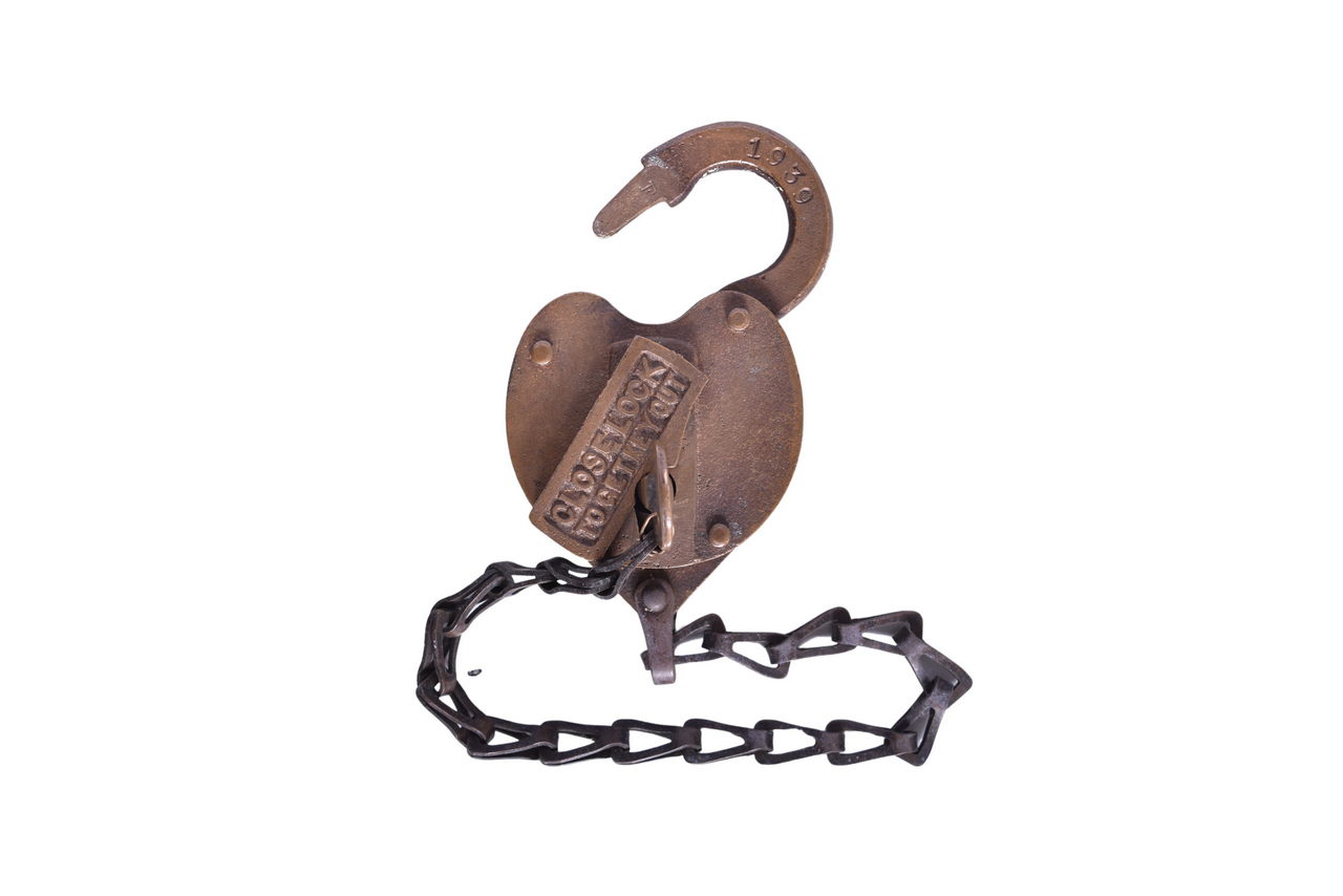 1358 - Western Union Telegraph Company Brass Lock with Key thumbnail