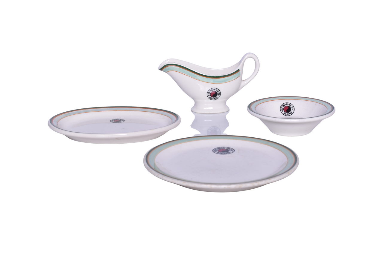 1379 - Northern Pacific Railroad Monad China Gravy Boat, Oval Platter, PAF Bread Plate, and Sauce Bowl thumbnail