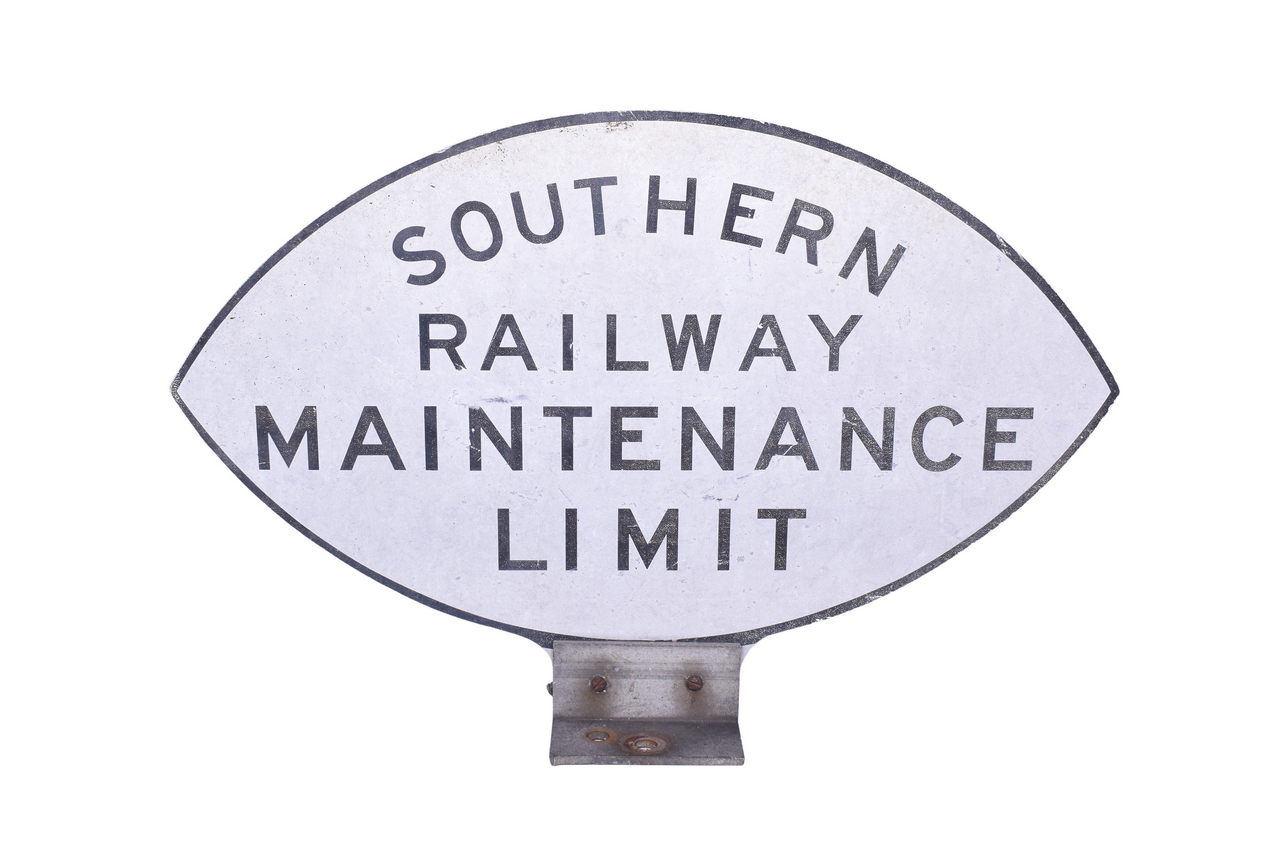 1388 - Southern Railway Aluminum Maintenance Limit Sign thumbnail