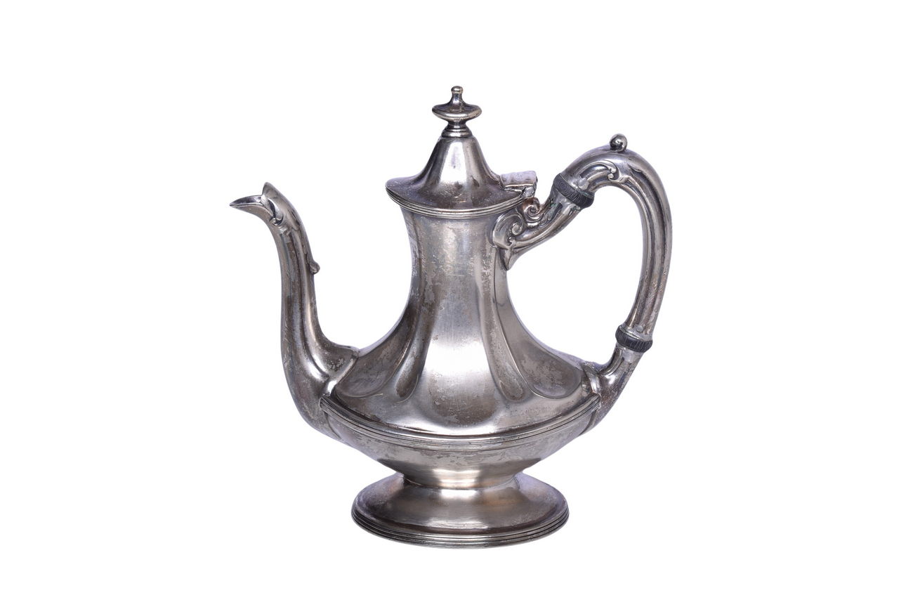 1389 - Northern Pacific Railroad Reed & Barton Silver Pagoda Style Coffee Pot thumbnail