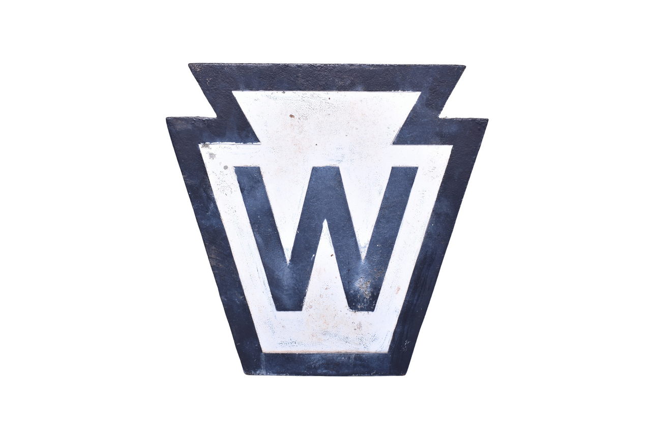 1390 - Pennsylvania Railroad Cast Iron Keystone Whistle Sign thumbnail