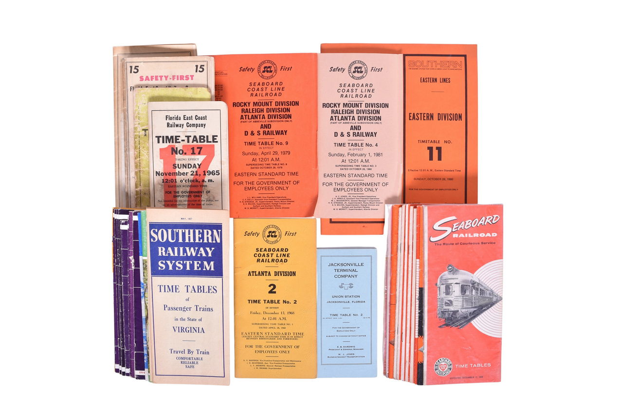 1412 - Over Forty Southeastern Railroad Timetables - Public and Employee - 1937 to 1981 thumbnail