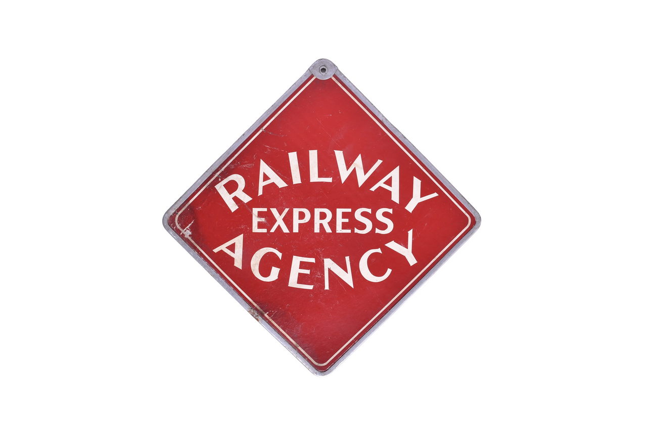 1479 - Railway Express Agency Call Card Cardboard Sign Double Sided thumbnail