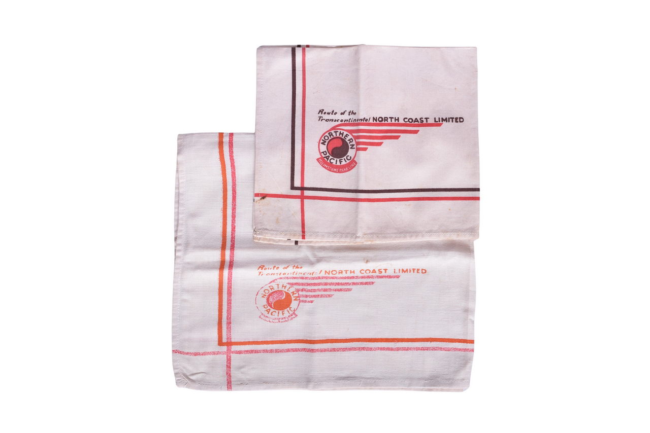 1497 - Pair of Northern Pacific Railroad North Coast Limited Cloth Dinner Napkins thumbnail