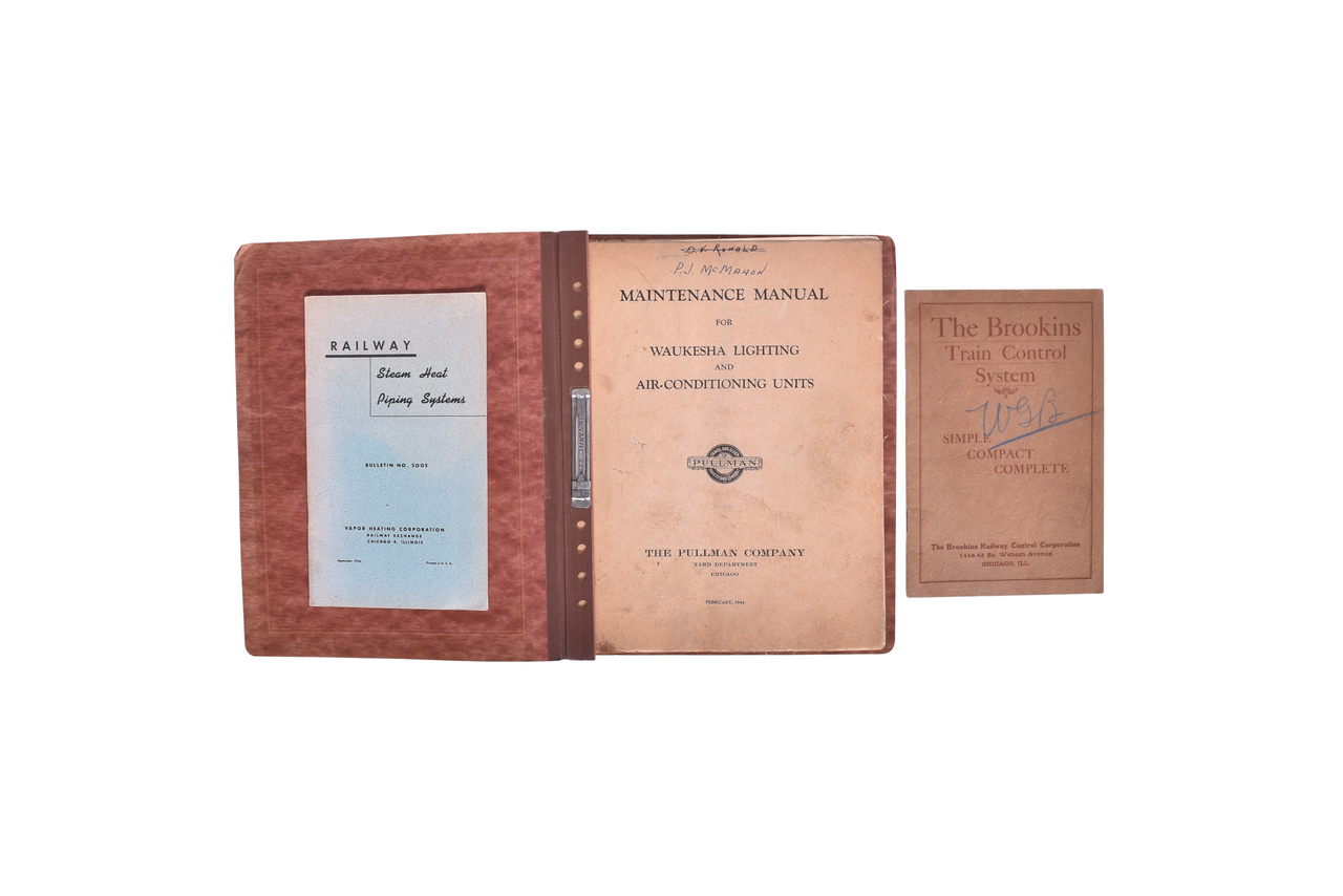 1508 - Trio of Railroad Equipment Manuals - Pullman, Brookins Railway Control, Vapor Heating Corp thumbnail