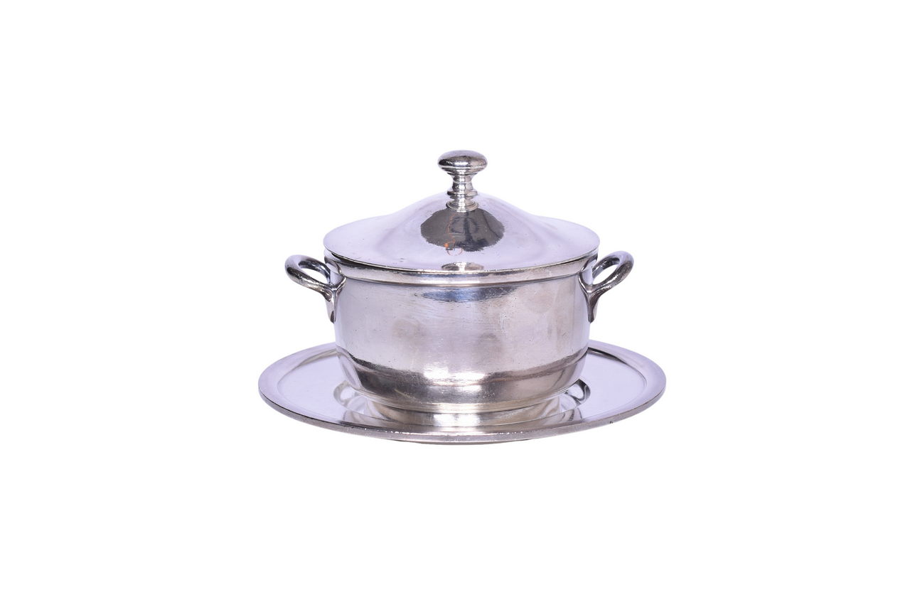 1521 - Gorham Northern Pacific Railway Silver Covered Pint Bowl w/ Lid and Tray thumbnail