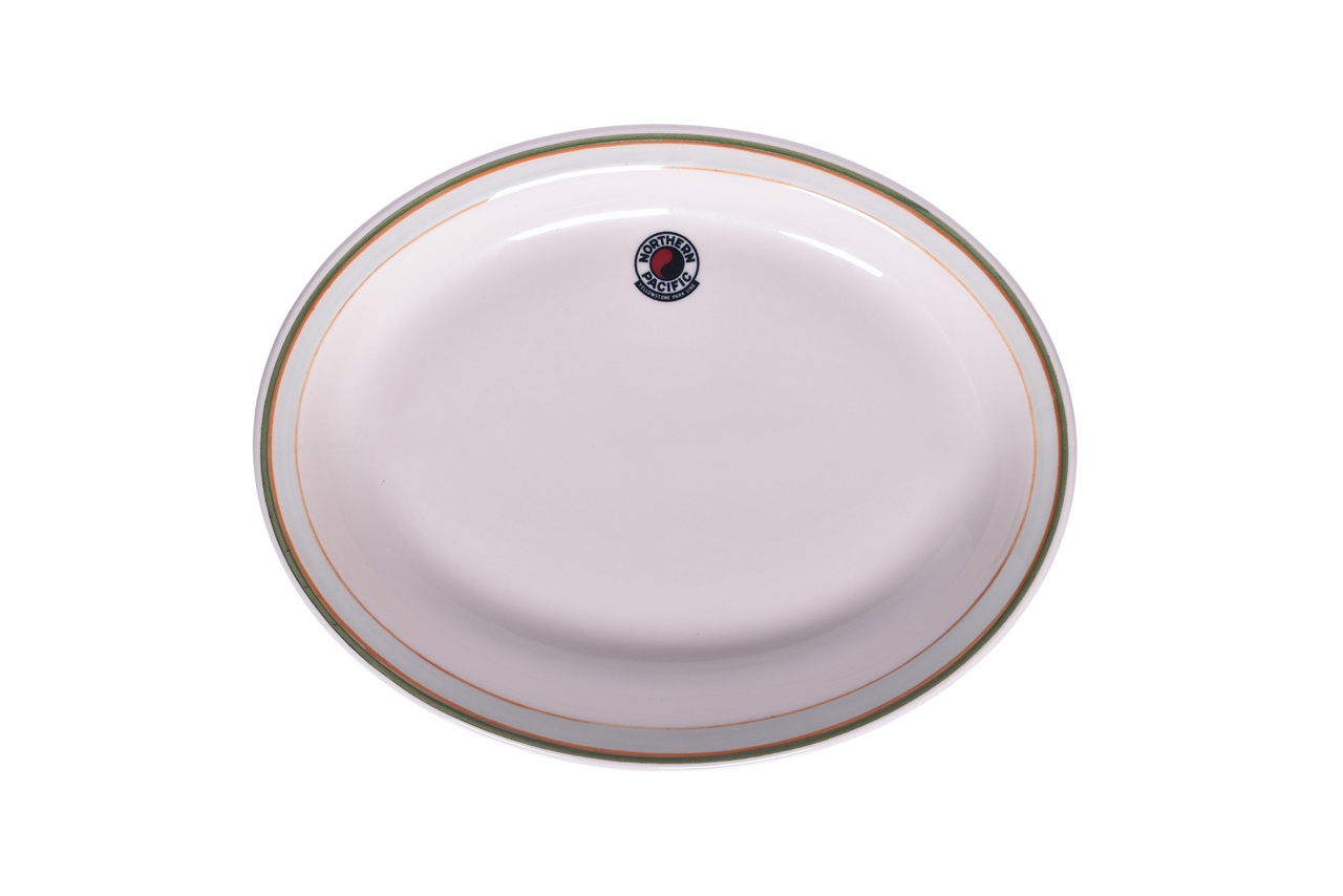 1523 - Northern Pacific Railroad Yellowstone Park Line China Oval Platter Plate 11 1/2