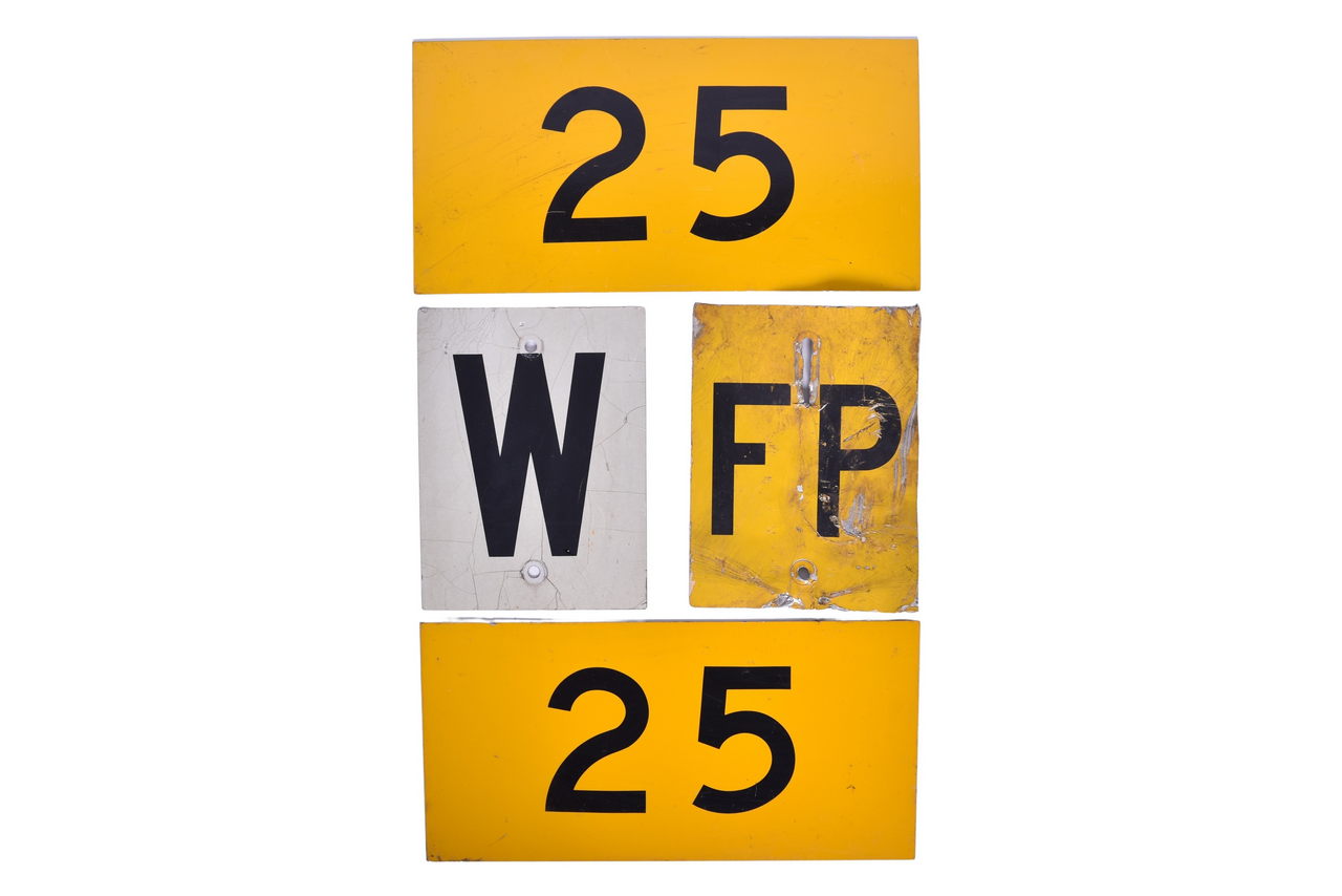 1573 - Four Reflective Aluminum Railroad Signs - Speed Limit, Whistle, and Fouling Point thumbnail