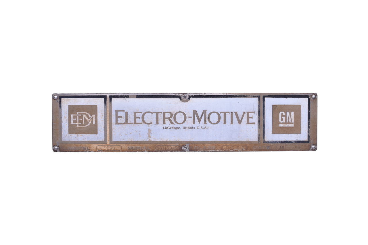 1603 - General Motors - Electro-Motive Division Oakway Leasing / Burlington Northern SD60 Builders Plate thumbnail