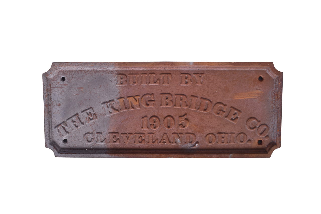 1626 - Reproduction Cast Iron King’s Bridge Co. Builder’s Plate 1905 thumbnail